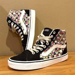 Vans Women's Filmore Hi Butterfly Checkerboard High Top Sneakers Size 7.5
